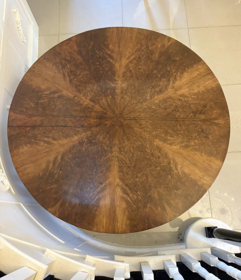 Antique Victorian Quality Flared Mahogany Segmented Circular 6 Seater Dining Table - Image 9